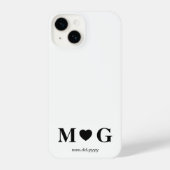 Coque Pour iPhone 14 Custom Couples Monogram Heart Mark (Verso)