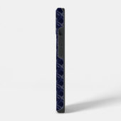 Coque Pour iPhone 14 Custom Initial Large Modern Blue Lattice Rubber (Côté gauche)