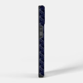 Coque Pour iPhone 14 Custom Initial Large Modern Blue Lattice Rubber (Côté droit)