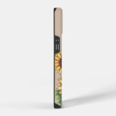 Coque Pour iPhone 14 Custom Name Watercolor Sunflower Rustic (Côté droit)