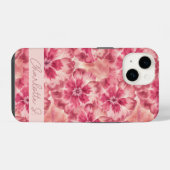 Coque Pour iPhone 14 Custom Pink Floral Coquette (Verso Horizontal)