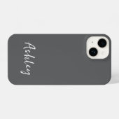 Coque Pour iPhone 14 Customized Simple Stylish Modern Black Colour  (Verso Horizontal)