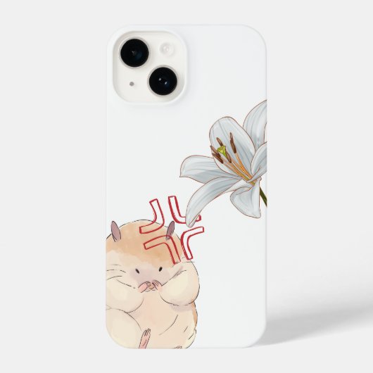 Coque Pour iPhone 14 cute angry hamster (Verso)