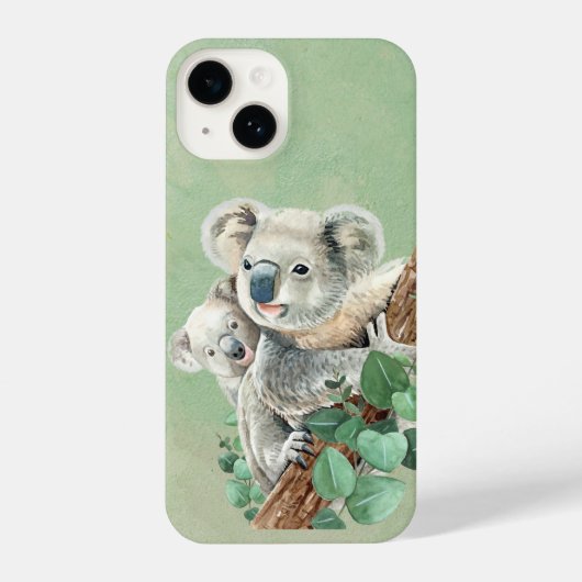 Coque Pour iPhone 14 Cute aquarelle Australien Koala Oears Faune (Verso)