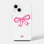 Coque Pour iPhone 14 Cute Cottage Ruban Monogram Cravate Bow Simple fil (Verso)
