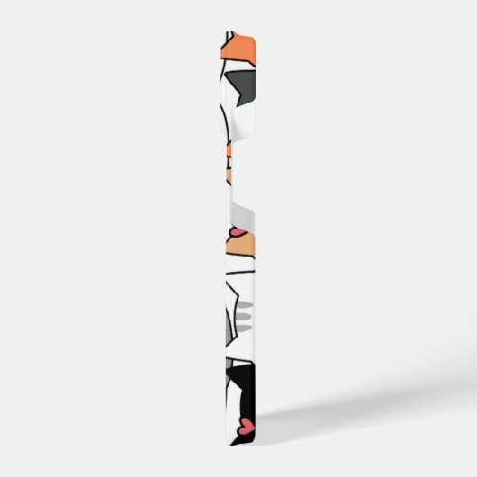 Coque Pour iPhone 14 Cute Kawaii Cat Faces Pattern  (Côté gauche)