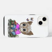 Coque Pour iPhone 14 Cute Kitty Chat et Papillon (Verso Horizontal)