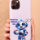 Coque Pour iPhone 14 Cute Robot Powered by Caffeine & Code