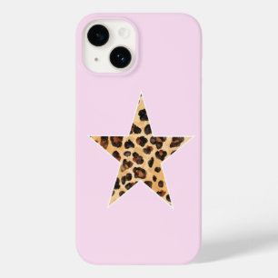 Coque Pour iPhone 14 Cute simple Cheetah Print Star coque iphone rose