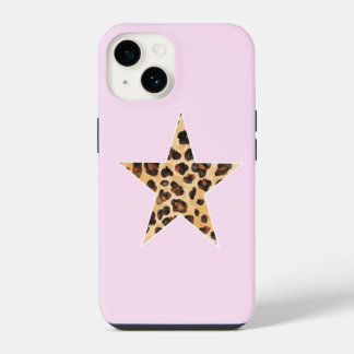 Coque Pour iPhone 14 Cute simple Cheetah Print Star coque iphone rose