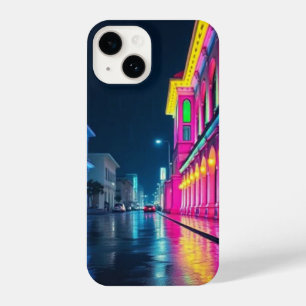 Coque Pour iPhone 14 Cyberpunk City Street à l'étui téléphonique de nui