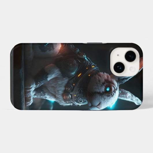 Coque Pour iPhone 14 Cyborg Rabbit (Verso Horizontal)