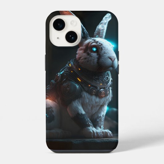 Coque Pour iPhone 14 Cyborg Rabbit (Verso)