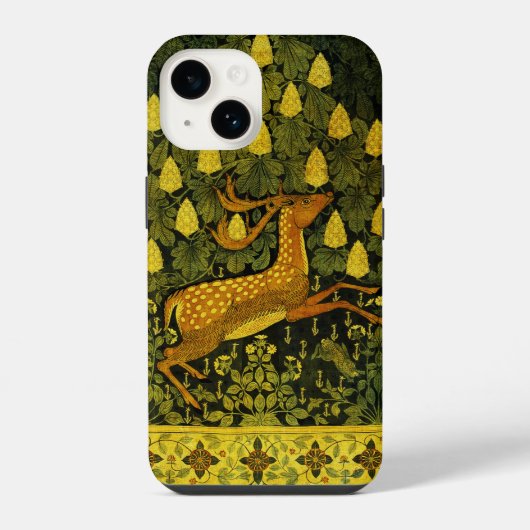 Coque Pour iPhone 14 DAIM, FLEURS MARRONNIER Vert Jaune (Verso)