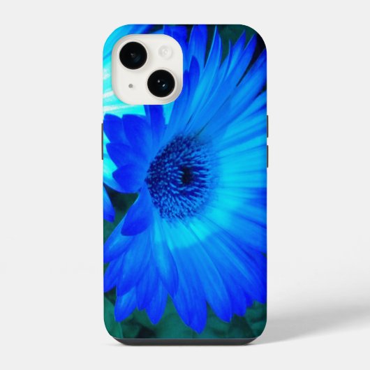 Coque Pour iPhone 14 Daisy Bleu Brillante  (Verso)