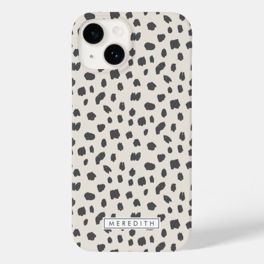 Coque Pour iPhone 14 Dalmatie Print Name Coque-Mate coque iphone (Verso)