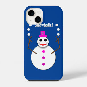 Coque Pour iPhone 14 Dame de neige de Noël jonglant avec des boules de