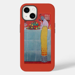 COQUE POUR iPhone 14 DAME ET FRUITS SET DE TABLE ART DÉCO BEAUTÉ MODE