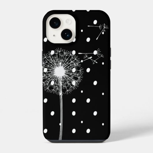 Coque Pour iPhone 14 Dandelion Sur Pois (Verso)