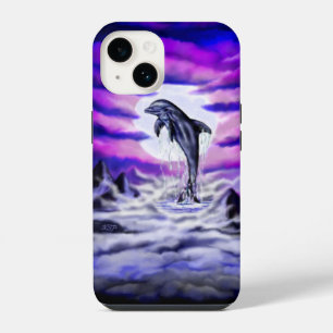 Coque Pour iPhone 14 Dauphin au clair de lune