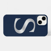 Coque Pour iPhone 14 “Deep Navy Phone Cover with Center trendy (Verso Horizontal)