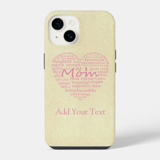 Coque Pour iPhone 14 Définition d'un contour de cœur de mère par STaylo (Verso)