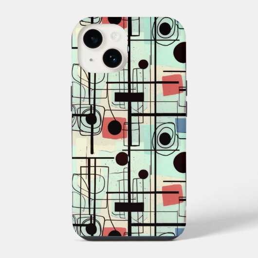 Coque Pour iPhone 14 Design abstrait moderne, lignes dynamiques Lancer (Verso)