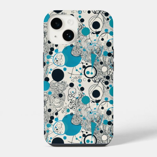 Coque Pour iPhone 14 Design abstrait moderne, lignes fluides Lancer l'o (Verso)