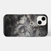 Coque Pour iPhone 14 Design Grunge noir et argent (Verso Horizontal)