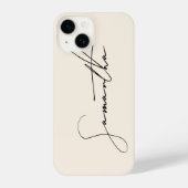 Coque Pour iPhone 14 Design Simple Signature Script Calligraphie Crème (Verso)