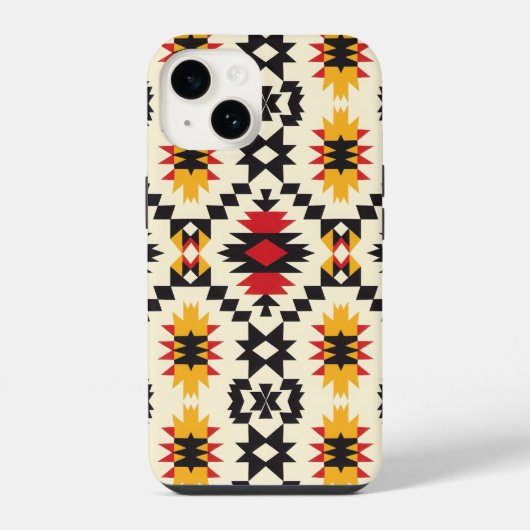 Coque Pour iPhone 14 Design tribal Aztec (Verso)