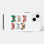 Coque Pour iPhone 14 Dessin de plusieurs Manettes de Jeux en style Noël (Verso Horizontal)