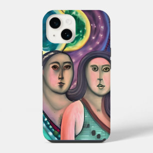 Coque Pour iPhone 14 Deux femmes sous la lune