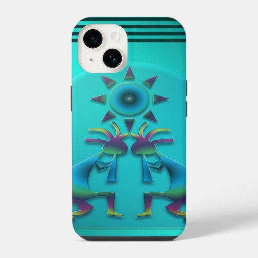 Coque Pour iPhone 14 Deux Kokopelli #41 (Verso)