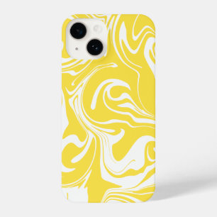 Coque Pour iPhone 14 Déversement - Citron jaune et blanc