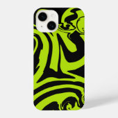 Coque Pour iPhone 14 Déversement - Lime vert et noir (Verso)