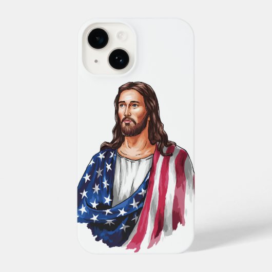 Coque Pour iPhone 14 Dieu bénisse l'Amérique (Verso)