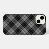 Coque Pour iPhone 14 Douglas tartan noir gris plaid (Verso Horizontal)
