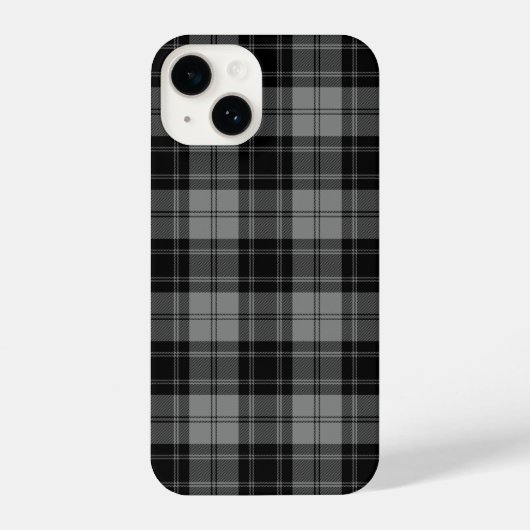 Coque Pour iPhone 14 Douglas tartan noir gris plaid (Verso)