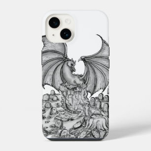 Coque Pour iPhone 14 Dragon avec Zombie