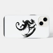 Coque Pour iPhone 14 Dragon noir (Verso Horizontal)