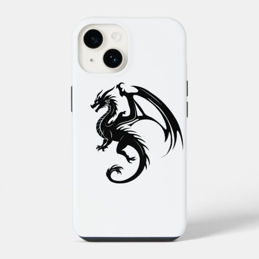 Coque Pour iPhone 14 Dragon noir (Verso)