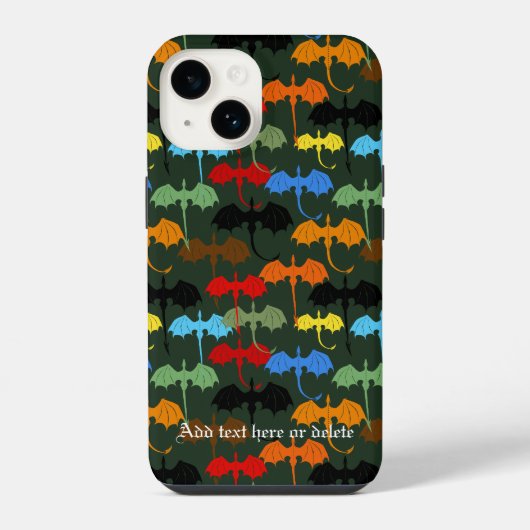 Coque Pour iPhone 14 Dragons Vol en Fantaisie Verte (Verso)