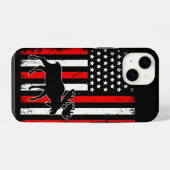 Coque Pour iPhone 14 Drapeau américain d'élan (Verso Horizontal)