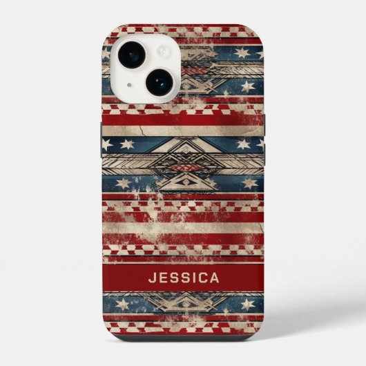 Coque Pour iPhone 14 Drapeau américain occidental (Verso)