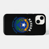 COQUE POUR iPhone 14 DRAPEAU ARGENTÉ DE L'ÉTAT DU NEVADA (Verso Horizontal)