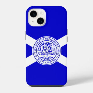 Coque Pour iPhone 14 Drapeau de Charlotte, Caroline du Nord