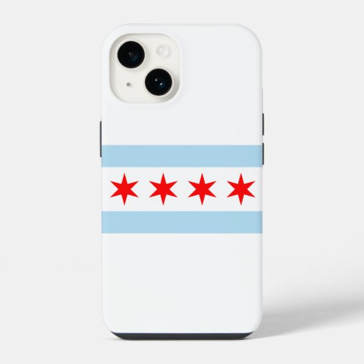 Coque Pour iPhone 14 Drapeau de Chicago, Illinois (Verso)