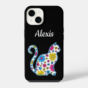 Coque Pour iPhone 14 Drapeau de doodé de fleur LGBTQ+ Pansexuel Pan Pri
