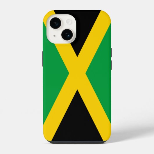 Coque Pour iPhone 14 Drapeau de la Jamaïque (Verso)